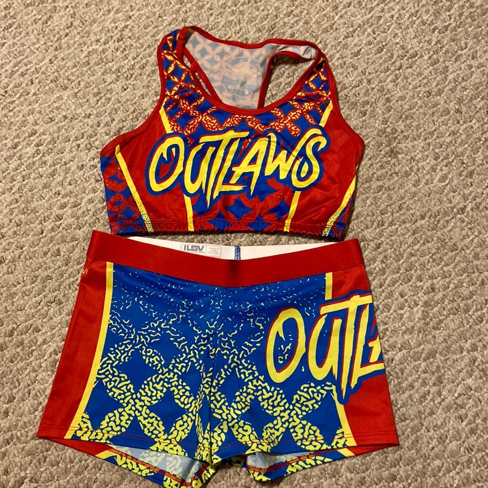 Allstar Cheer Practice Set-Sports Bra and Spandex Shorts